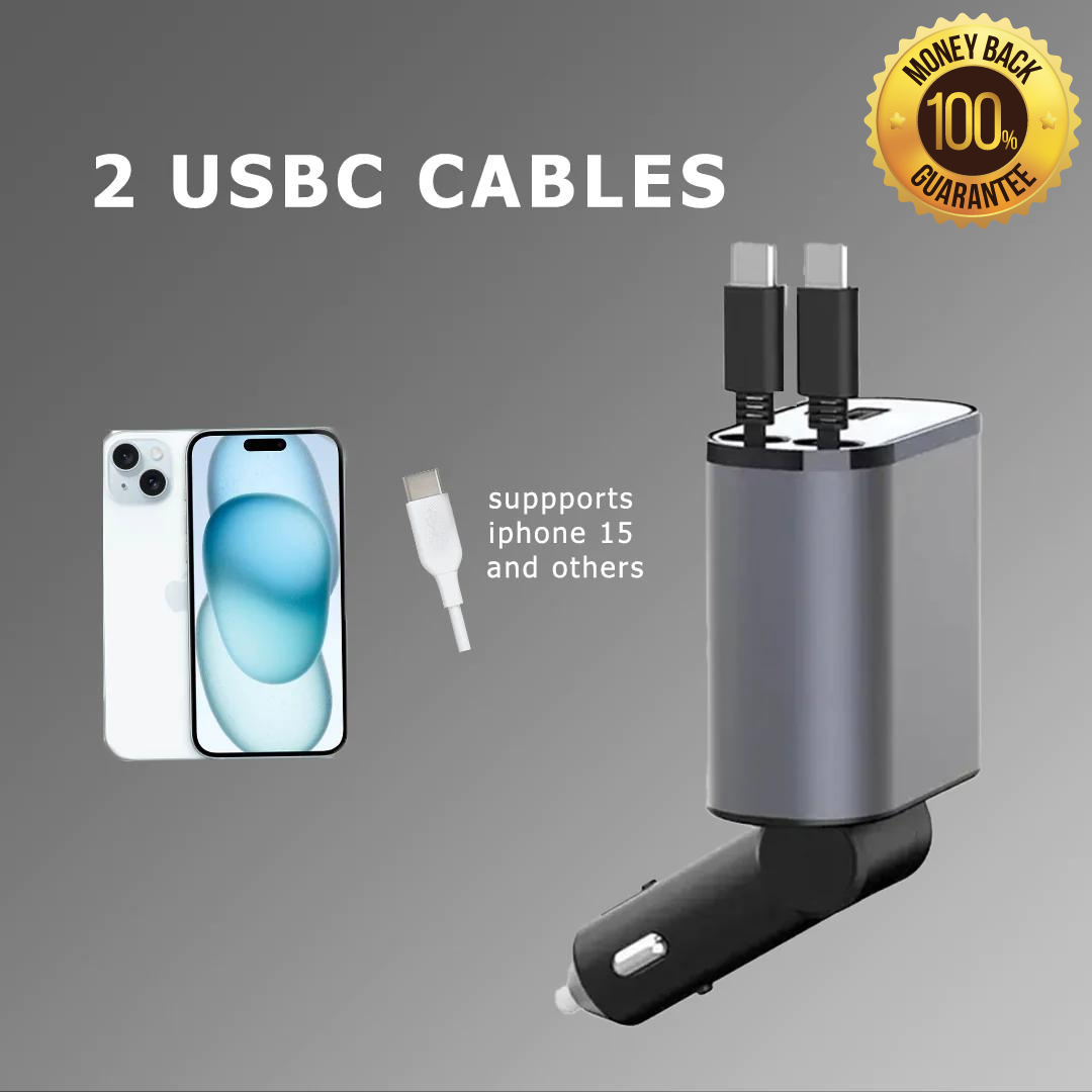 ChargeHub™ 4 IN 1 Retractable Car Charger